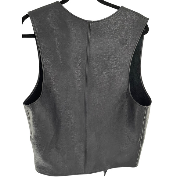 Leather Master Womens Classic Fit Sleeveless Vest Open Front Size XL Gray - Picture 6 of 8